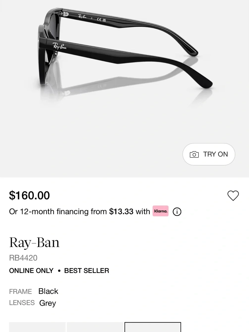 Ray-Ban Black Sunglasses with Black Case and Accessories